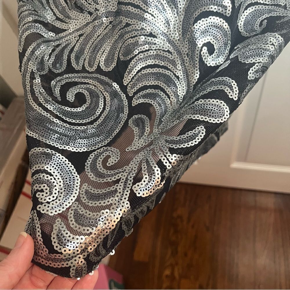 Laundry by Shelli Segal Sleeveless Bodice & Sequin Skirt Mini Dress Black 8 - Picture 10 of 13
